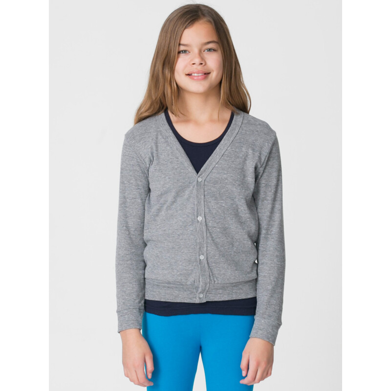 BR200 Youth Tri-Blend Rib Cardigan Thumbnail