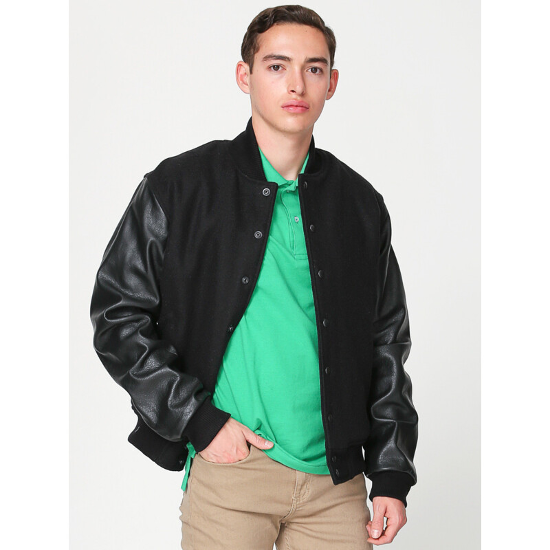 RSAWN402 Wool Club Jacket w/Leather Sleeves Thumbnail