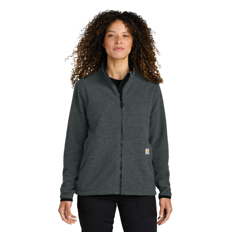 Women's Textured Full Zip Fleece Jacket Thumbnail